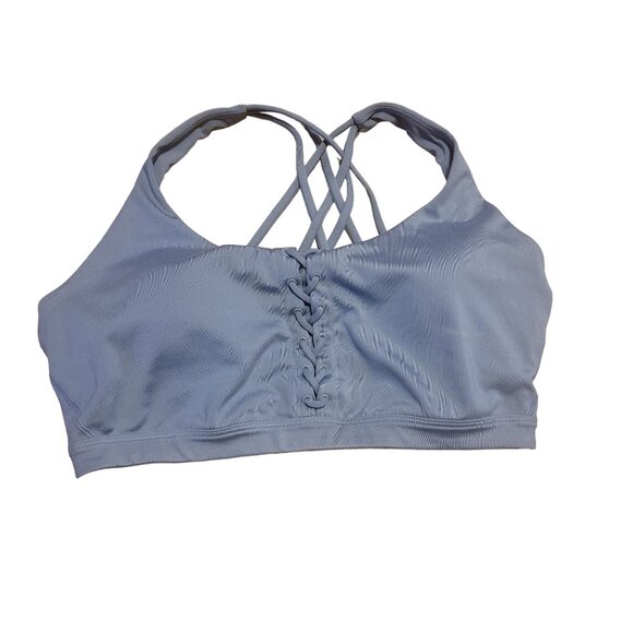 Victoria's Secret Medium DD Live On Point Sports Bra Min Support Strappy Blue - Picture 1 of 4